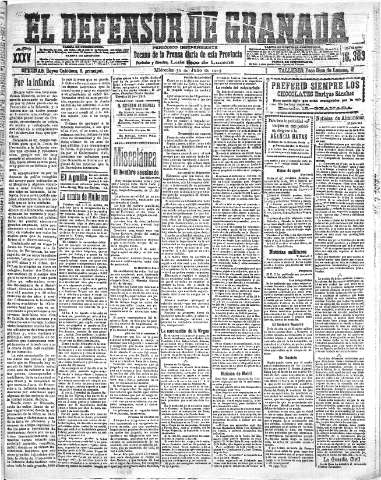 'El Defensor de Granada  : diario político independiente' - Año XXXV Número 16383  - 1913 Julio 30
