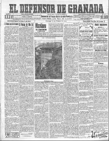 'El Defensor de Granada  : diario político independiente' - Año XXXVI Número 16569  - 1914 Febrero 15