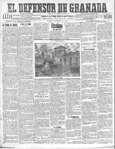'El Defensor de Granada  : diario político independiente' - Año XXXVI Número 16588  - 1914 Marzo 06