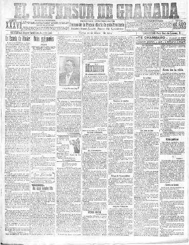 'El Defensor de Granada  : diario político independiente' - Año XXXVI Número 16592  - 1914 Marzo 10