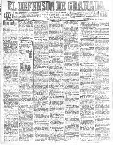 'El Defensor de Granada  : diario político independiente' - Año XXXVI Número 16647  - 1914 Mayo 06