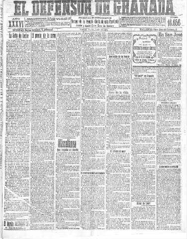 'El Defensor de Granada  : diario político independiente' - Año XXXVI Número 16656  - 1914 Mayo 15
