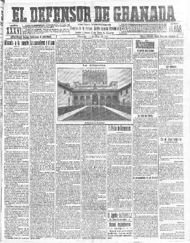 'El Defensor de Granada  : diario político independiente' - Año XXXVI Número 16658  - 1914 Mayo 17