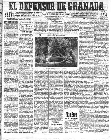 'El Defensor de Granada  : diario político independiente' - Año XXXVI Número 16714  - 1914 Julio 12