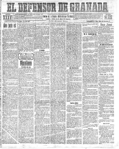 'El Defensor de Granada  : diario político independiente' - Año XXXVI Número 16737  - 1914 Agosto 04