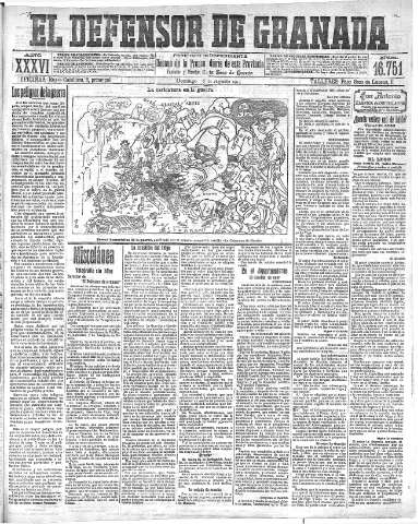 'El Defensor de Granada  : diario político independiente' - Año XXXVI Número 16751  - 1914 Agosto 16