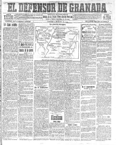 'El Defensor de Granada  : diario político independiente' - Año XXXVI Número 16758  - 1914 Agosto 23