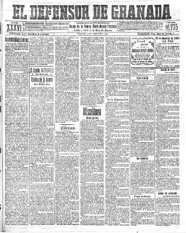 'El Defensor de Granada  : diario político independiente' - Año XXXVI Número 16775  - 1914 Septiembre 09