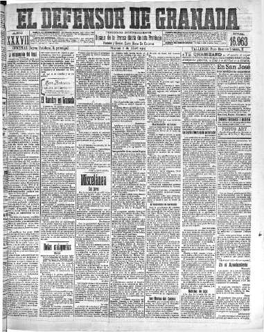 'El Defensor de Granada  : diario político independiente' - Año XXVII Número 16963  - 1915 Abril 06