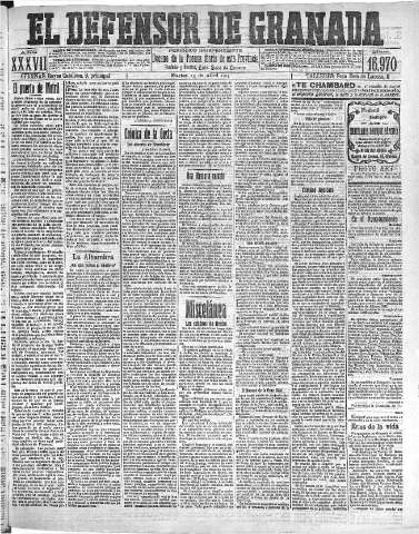 'El Defensor de Granada  : diario político independiente' - Año XXVII Número 16970  - 1915 Abril 13