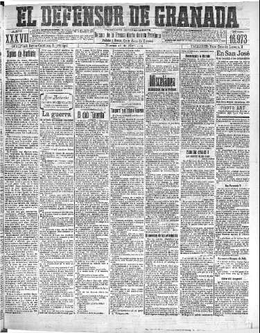 'El Defensor de Granada  : diario político independiente' - Año XXVII Número 16973  - 1915 Abril 16