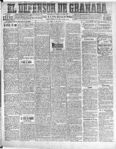 'El Defensor de Granada  : diario político independiente' - Año XXVII Número 16982  - 1915 Abril 25