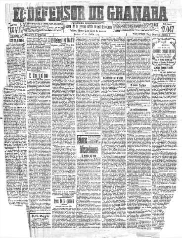 'El Defensor de Granada  : diario político independiente' - Año XXXVI Número 17047  - 1915 Julio 01