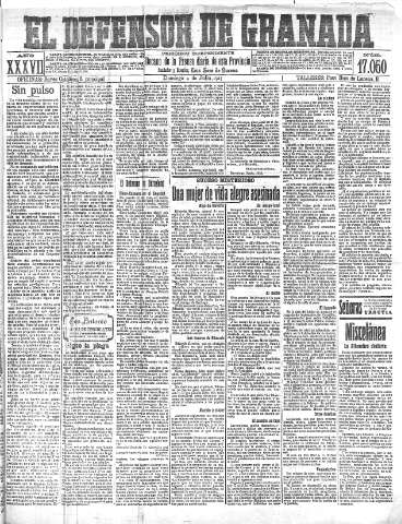'El Defensor de Granada  : diario político independiente' - Año XXXVI Número 17050  - 1915 Julio 04