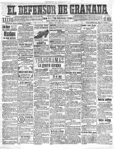 'El Defensor de Granada  : diario político independiente' - Año XXXVI Número 17051  - 1915 Julio 05