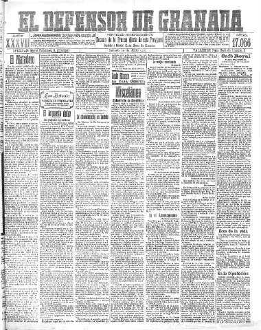 'El Defensor de Granada  : diario político independiente' - Año XXXVI Número 17056  - 1915 Julio 10