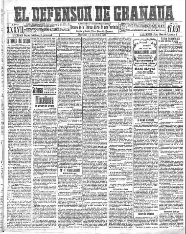 'El Defensor de Granada  : diario político independiente' - Año XXXVI Número 17057  - 1915 Julio 11