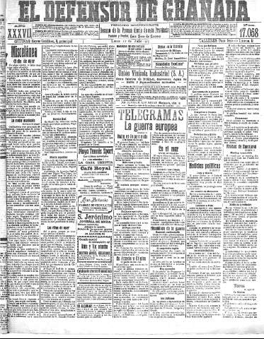 'El Defensor de Granada  : diario político independiente' - Año XXXVI Número 17058  - 1915 Julio 12
