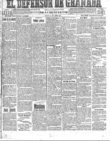 'El Defensor de Granada  : diario político independiente' - Año XXXVI Número 17077  - 1915 Julio 31