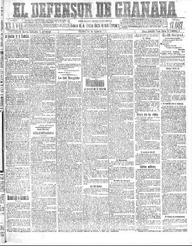 'El Defensor de Granada  : diario político independiente' - Año XXXVI Número 17087  - 1915 Agosto 10