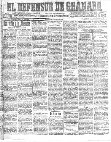 'El Defensor de Granada  : diario político independiente' - Año XXXVI Número 17088  - 1915 Agosto 11