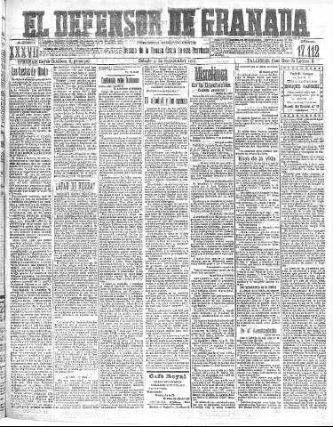 'El Defensor de Granada  : diario político independiente' - Año XXXVI Número 17112  - 1915 Septiembre 04