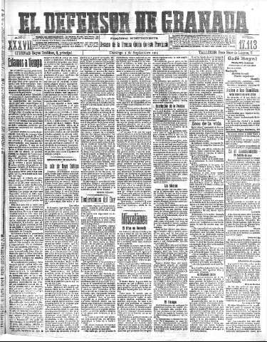 'El Defensor de Granada  : diario político independiente' - Año XXXVI Número 17113  - 1915 Septiembre 05