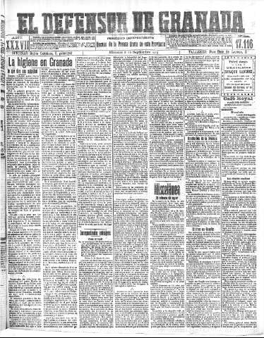 'El Defensor de Granada  : diario político independiente' - Año XXXVI Número 17116  - 1915 Septiembre 08