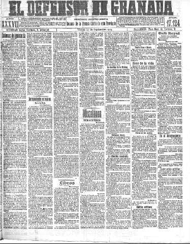 'El Defensor de Granada  : diario político independiente' - Año XXXVI Número 17124  - 1915 Septiembre 17