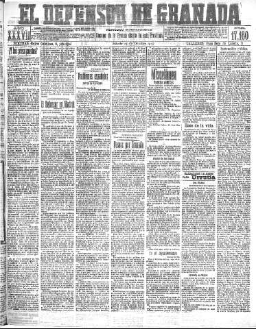 'El Defensor de Granada  : diario político independiente' - Año XXXVI Número 17160  - 1915 Octubre 23