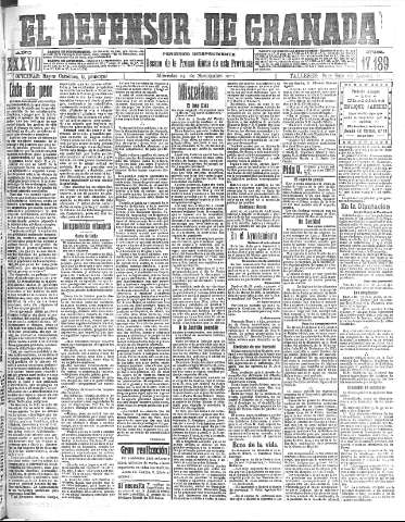'El Defensor de Granada  : diario político independiente' - Año XXXVI Número 17189  - 1915 Noviembre 24