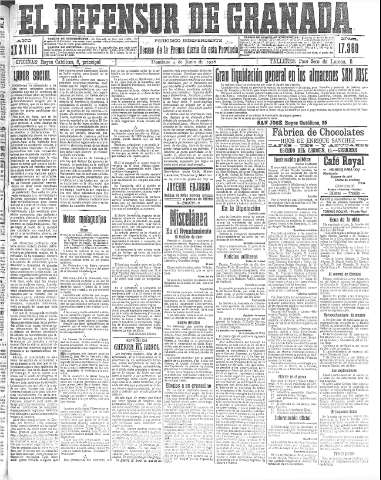 'El Defensor de Granada  : diario político independiente' - Año XXXVIII Número 17380  - 1916 Junio 04