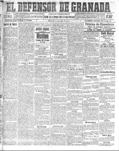'El Defensor de Granada  : diario político independiente' - Año XXXVIII Número 17397  - 1916 Junio 21