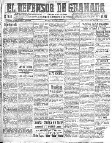 'El Defensor de Granada  : diario político independiente' - Año XXXVIII Número 17505  - 1916 Octubre 08