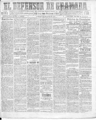 'El Defensor de Granada  : diario político independiente' - Año XXXVIII Número 17529  - 1916 Noviembre 05