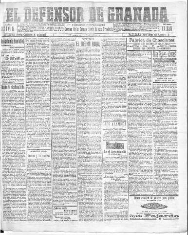 'El Defensor de Granada  : diario político independiente' - Año XXXVIII Número 17535  - 1916 Noviembre 12