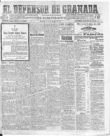 'El Defensor de Granada  : diario político independiente' - Año XXXVIII Número 17537  - 1916 Noviembre 15