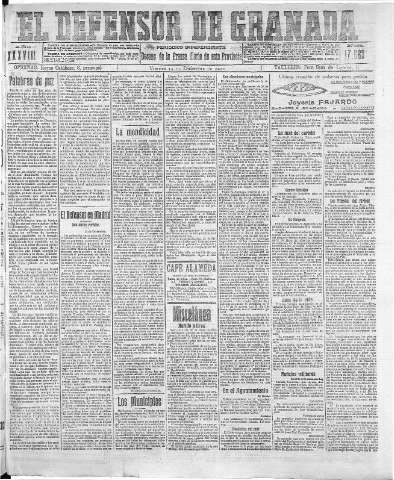 'El Defensor de Granada  : diario político independiente' - Año XXXVIII Número 17563  - 1916 Diciembre 15