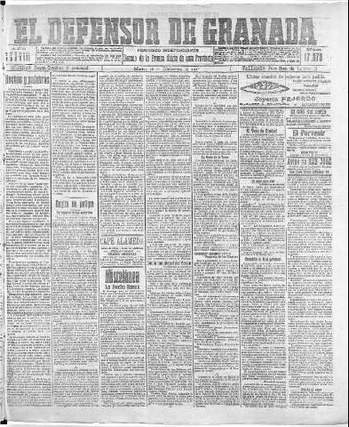 'El Defensor de Granada  : diario político independiente' - Año XXXVIII Número 17573  - 1916 Diciembre 25