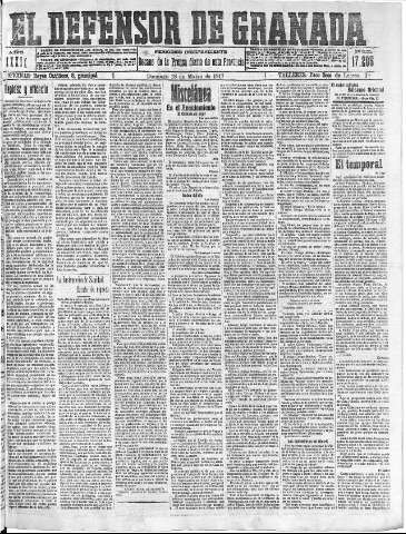 'El Defensor de Granada  : diario político independiente' - Año XXXIX Número 17205  - 1917 Marzo 18
