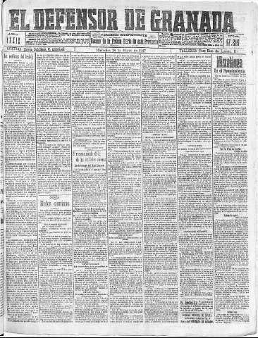 'El Defensor de Granada  : diario político independiente' - Año XXXIX Número 17215  - 1917 Marzo 28