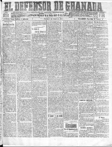 'El Defensor de Granada  : diario político independiente' - Año XXXIX Número 17252  - 1917 Mayo 05