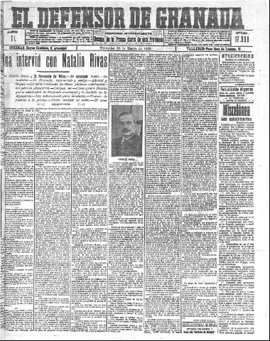 'El Defensor de Granada  : diario político independiente' - Año XL Número 17509  - 1918 Enero 30