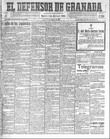'El Defensor de Granada  : diario político independiente' - Año XL Número 17514  - 1918 Febrero 04