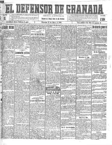 'El Defensor de Granada  : diario político independiente' - Año XL Número 17564  - 1918 Marzo 27