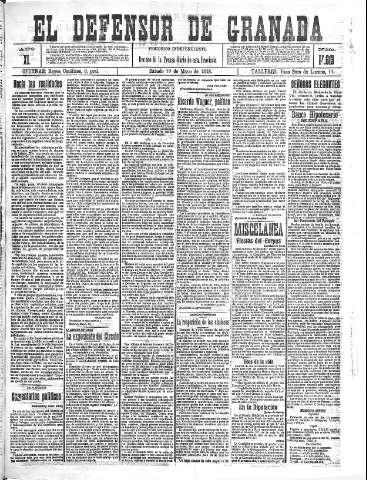 'El Defensor de Granada  : diario político independiente' - Año XL Número 17613  - 1918 Mayo 18