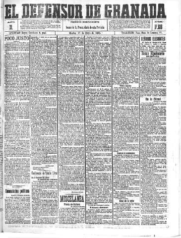 'El Defensor de Granada  : diario político independiente' - Año XL Número 17616  - 1918 Mayo 21