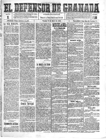 'El Defensor de Granada  : diario político independiente' - Año XL Número 17619  - 1918 Mayo 24