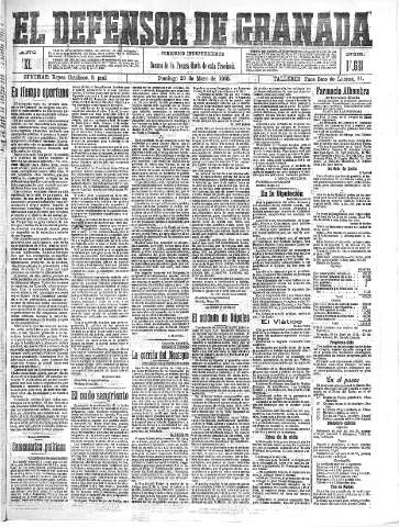 'El Defensor de Granada  : diario político independiente' - Año XL Número 17621  - 1918 Mayo 26