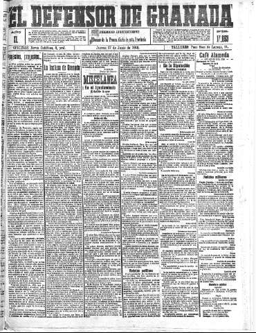 'El Defensor de Granada  : diario político independiente' - Año XL Número 17653  - 1918 Junio 27